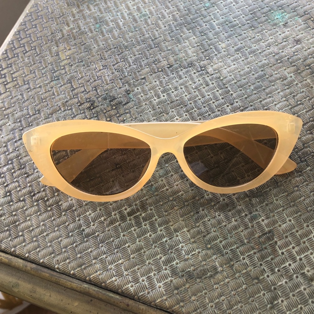 Yellow cat eye sunglasses